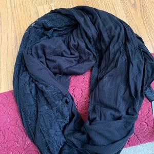Soft black infinity scarf
